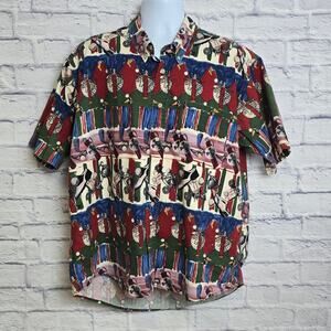 Vintage Cotton Mill Shirt Mens Size XXL Golf Themed Button Down Short Sleeve